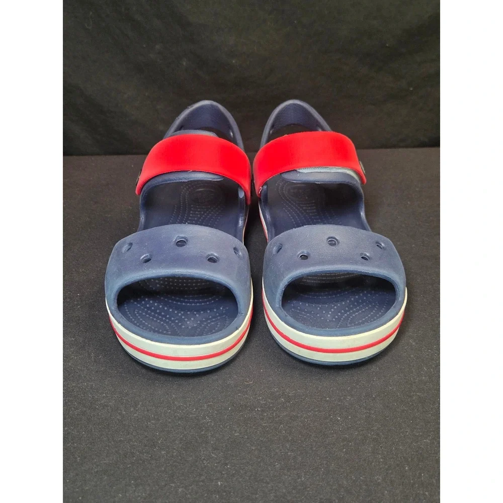 Crocs‎ Bayaband Sandal Kids Navy Red White Sporty Water Shoes J3 205400-4CC